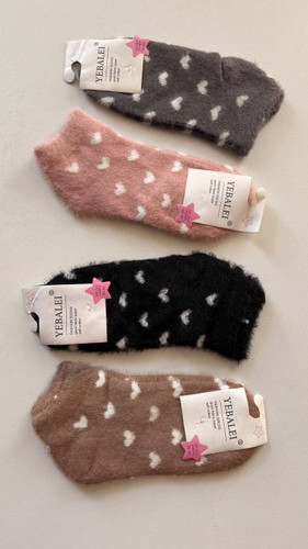 جوراب مچی موهر قلبی آسیب رنگی کد 1017 یبالی